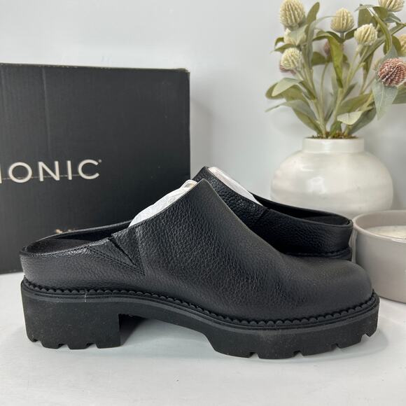 Vionic Fairfax Vegan Leather Mule Slip On Black J0793L1001 Women's 6.5M Tried On - Picture 6 of 11